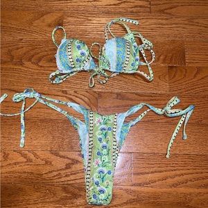 Green vacation Bikini top and bottom